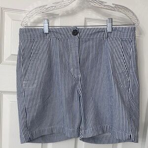 Boden Navy and White Striped Women's Bermuda Shorts. Size 10
